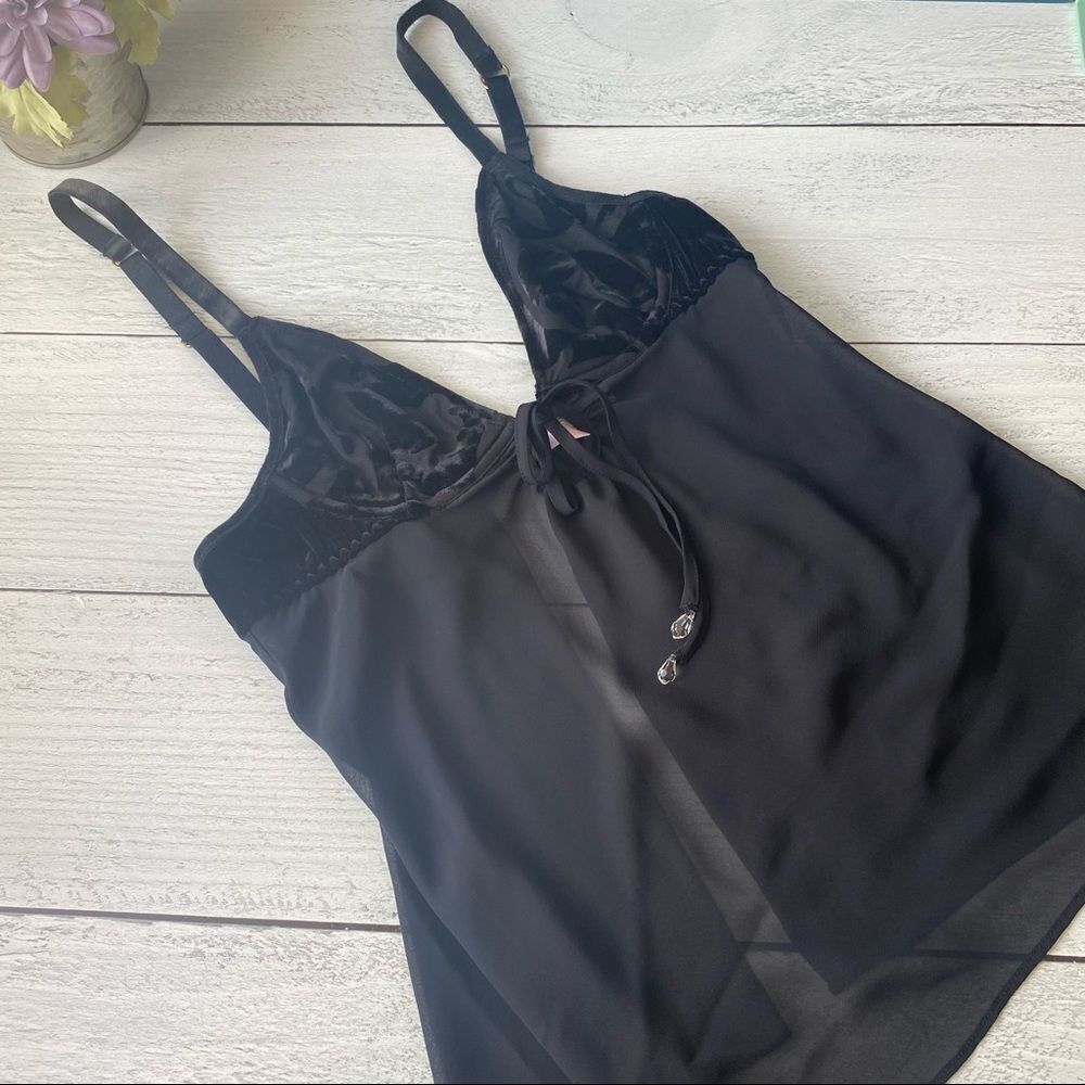 Victoria’s Secret Sheer Black Babydoll Sz XS